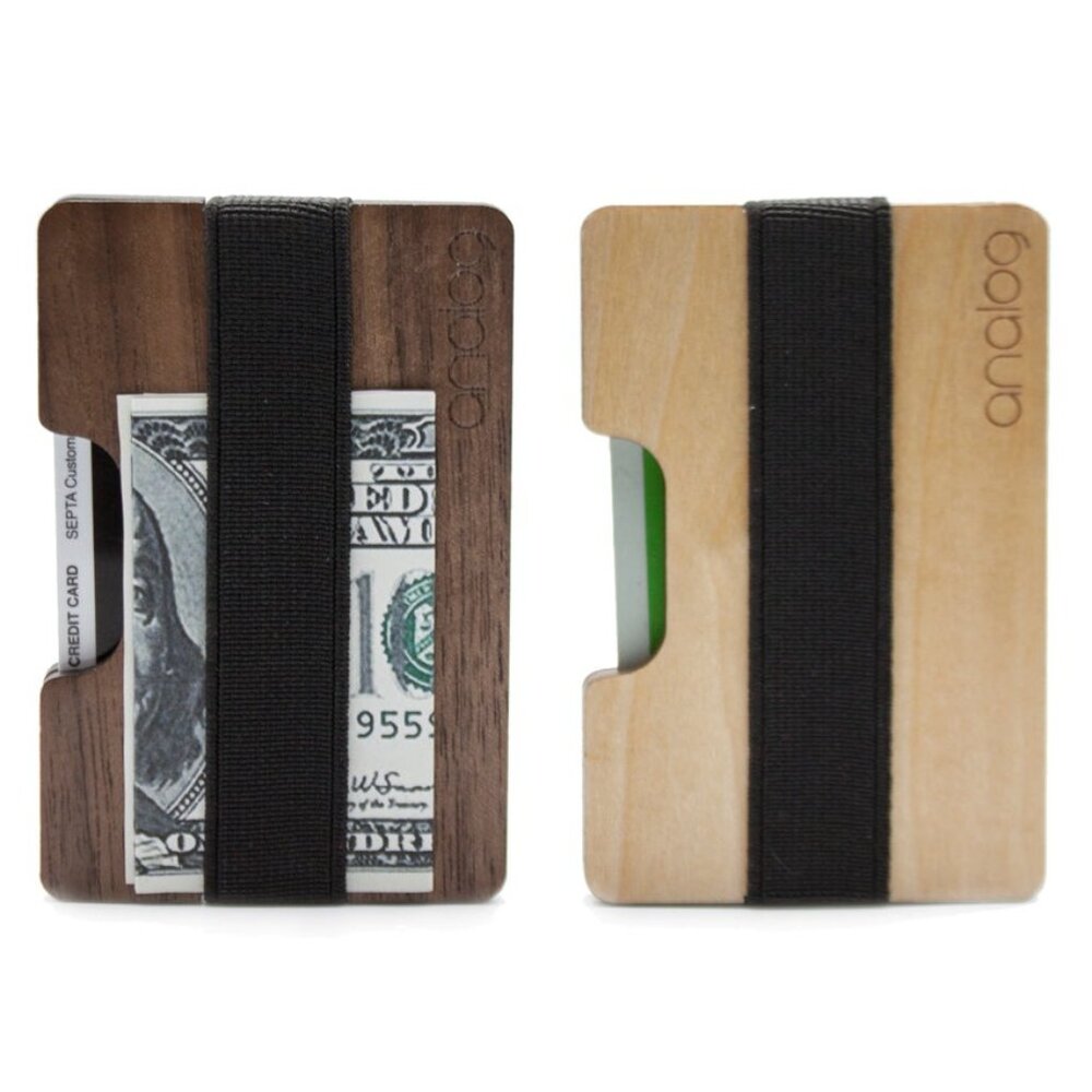 Birch & Walnut Wallet Card Holder Duo
